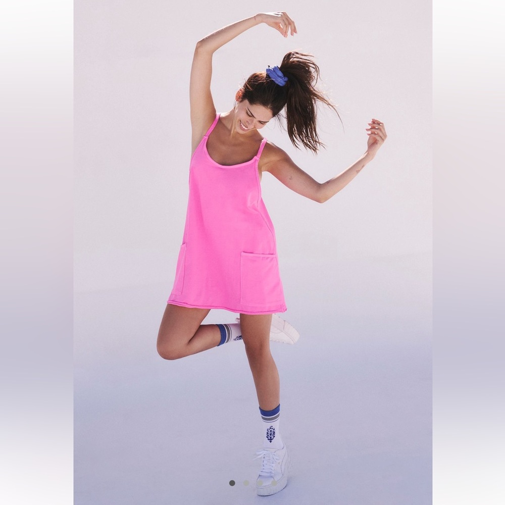 NWT Free People Hot Shot Dress in Living Magenta